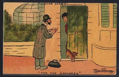 Künstler-AK sign. Theo Penny: The tax gatherer, Visitor series