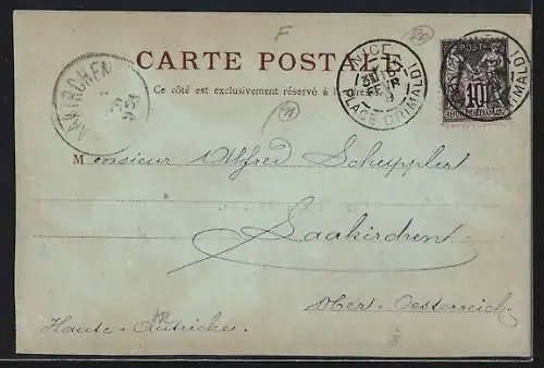 Mondschein-AK Nice, Hôtel des Anglais avec vue sur la promenade et la plage