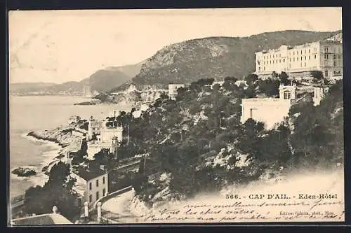 AK Cap d`Ail, Vue sur l`Eden-Hôtel et le littoral rocheux