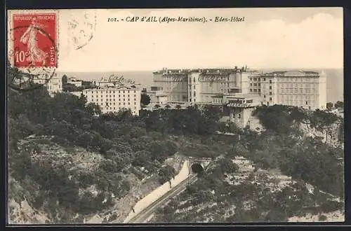 AK Cap d`Ail, Vue de l`Éden-Hôtel et des environs boisés