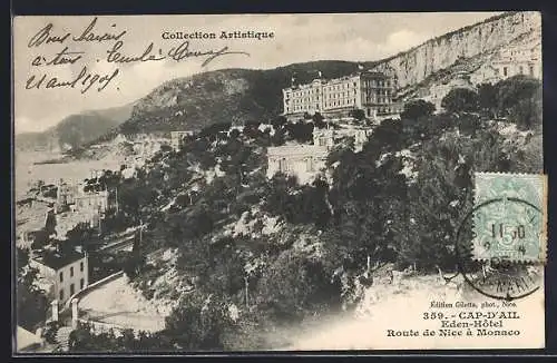 AK Cap-d`Ail, Eden-Hôtel sur la route de Nice à Monaco