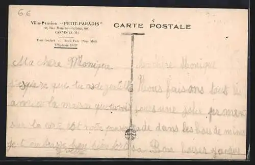 AK Cannes, Villa Petit Paradis entourée de jardins luxuriants