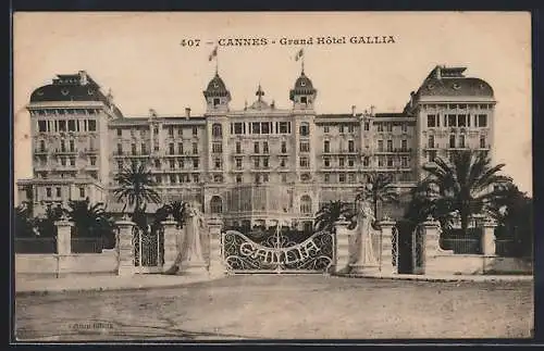 AK Cannes, Grand Hôtel Gallia avec portail élégant