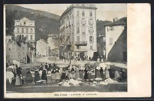 AK Grasse, Lavoir animé sur la Côte d`Azur