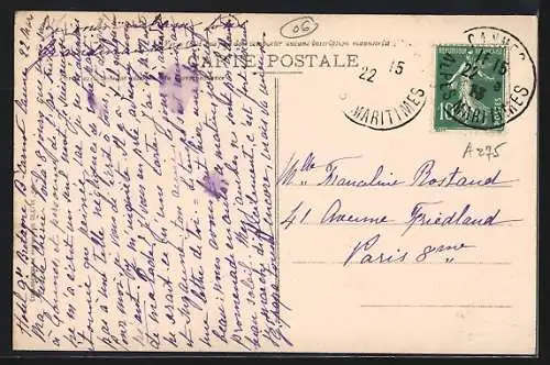 AK Le Cannet, Villa Sardou et Boulevard Carnot