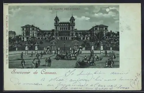 Mondschein-AK Cannes, Le Casino des Fleurs et les jardins animés