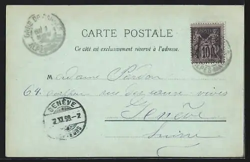 Mondschein-AK Cannes, Le Casino des Fleurs et les jardins animés