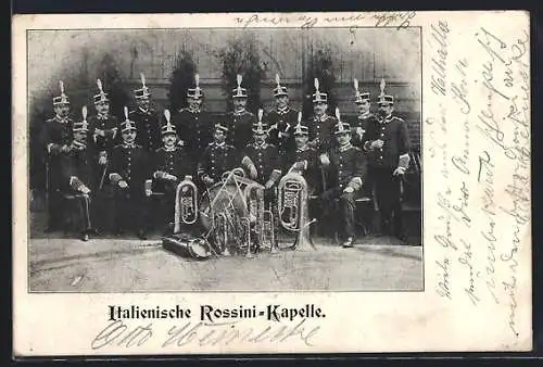 AK Italienische Rossini-Kapelle, Portrait mit Instrumenten