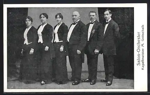 AK Salon-Orchester M. Gottschalk, Portrait in Bühnenkleidung