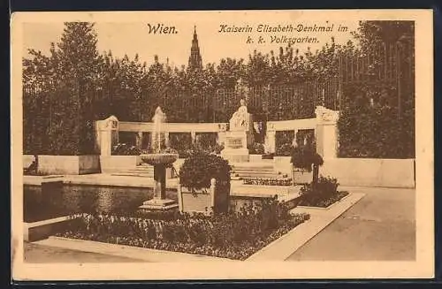 AK Wien, Volksgarten, Kaiserin Elisabeth Denkmal