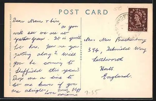 AK Gretna Green, Old Blacksmith Shop, R. Rennison who has conducted 5.147 Marriages, shewn with the Marriage Register