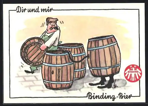 AK Brauerei-Werbung für Binding-Bier