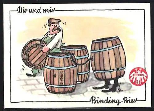 AK Brauerei-Werbung für Binding-Bier