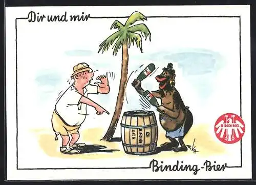 AK Brauerei-Werbung für Binding-Bier