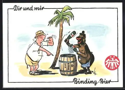 AK Brauerei-Werbung für Binding-Bier