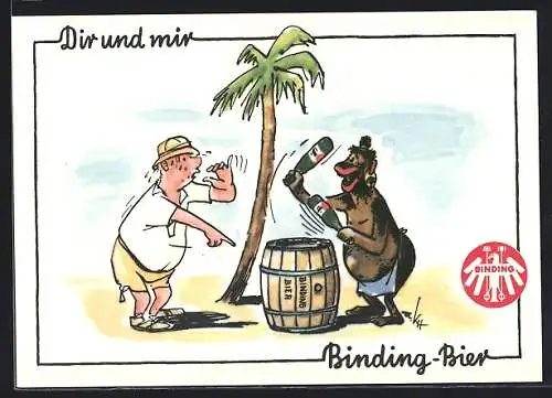 AK Brauerei-Werbung für Binding-Bier