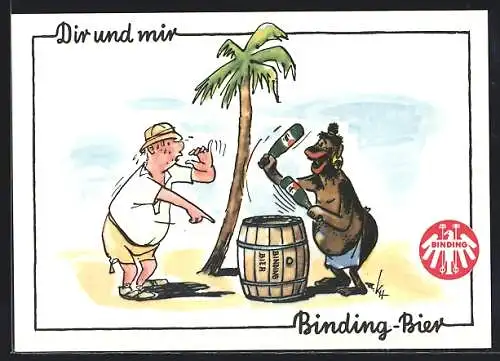 AK Brauerei-Werbung für Binding-Bier