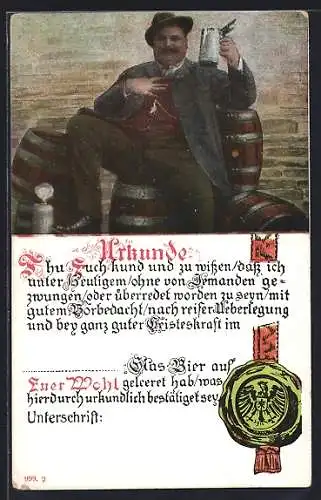 AK Dicker Mann mit Bierkrug