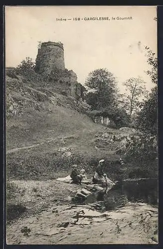 AK Gargilesse, Le Goumnit, Waschfrau