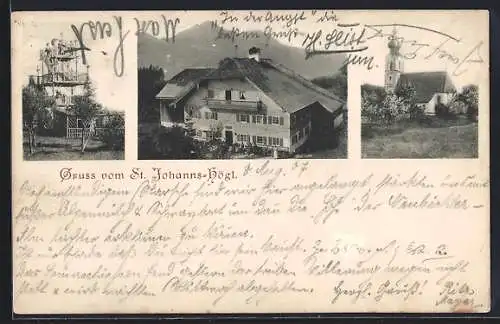 AK Piding, Gasthaus zum St. Johanns-Högl, Kirche