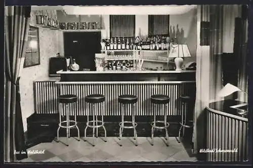 AK Wildbad /Schwarzwald, Hotel Riexinger, Innenansicht der Bar