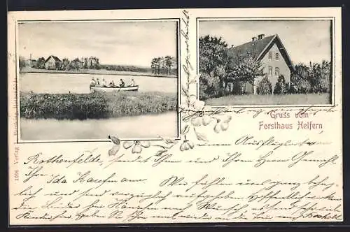 AK Helfern, Blick auf das Forsthaus und den See