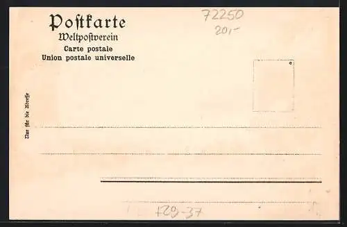 Passepartout-Lithographie Freudenstadt, Panorama mit Christophstal, Wappen