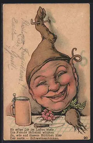 AK Zwerg als Schweineschinken, Metamorphose