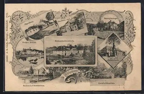 AK Triesdorf, Gasthaus zum Adler, Jägerhaus, Baumplantage