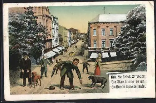 AK Offenbach a. M., Frankfurter Strasse, Krie die Kränk Offebach