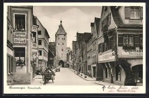 AK Memmingen, Gasthaus zum Strauss in der Ulmerstrasse