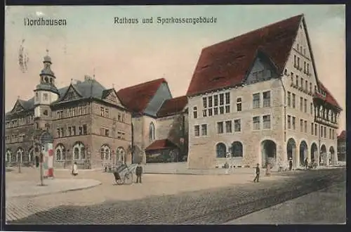 AK Nordhausen, Rathaus und Sparkassengebäude
