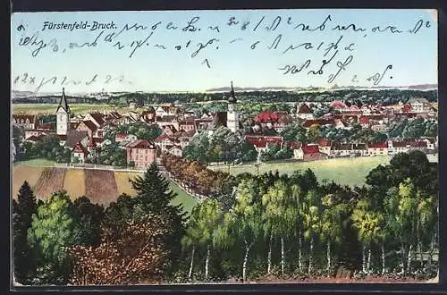 AK Fürstenfeldbruck, Ortsansicht aus der Vogelschau