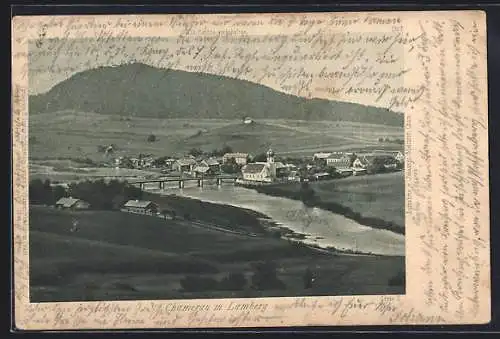 AK Chamerau, Teilansicht mit Kirche