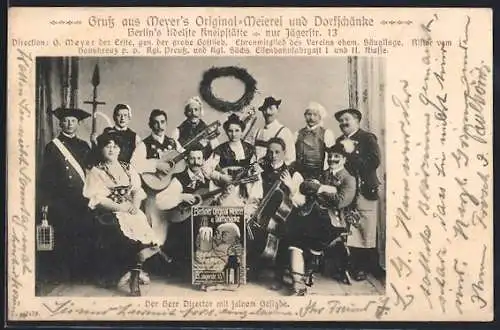 AK Berlin, Gasthaus Meyers Original-Meierei, Jägerstrasse 13