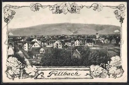 AK Fellbach, Teilansicht mit Strassenpartie