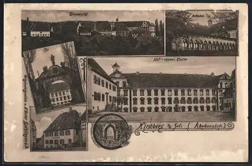 AK Kirchberg /Sulz, Ackerbauschule mit Hof und Arkaden, Gasthaus, Totalansicht