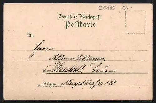 Lithographie Bremen, Ortsansicht, Denkmal Kaiser Wilhelm I.