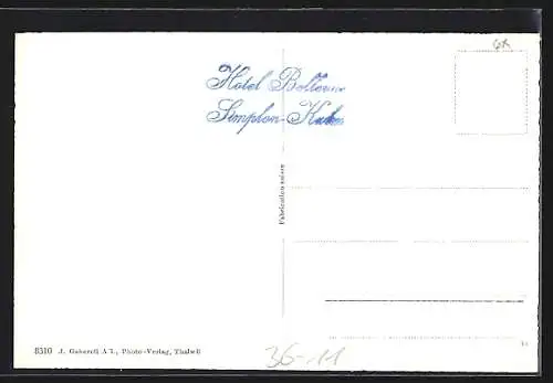 AK An der Simplonstrasse, Blick gegen das Bietschhorn mit Gipfelkreuz