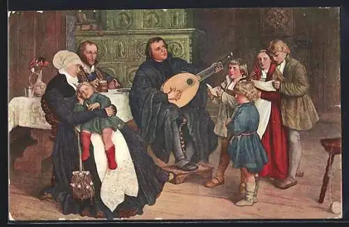 AK Martin Luther spielt den Kindern Gitarre vor