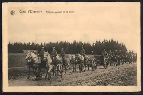 AK Camp d`Elsenborn, Artillerie revenant de la plaine