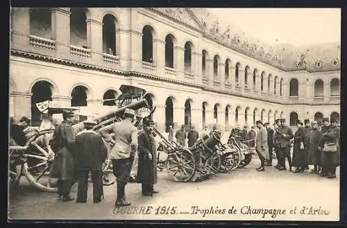 AK Paris, Trophées de Champagne et d`Arlois, Guerre 1915, Artilleriesoldaten mit Kanone