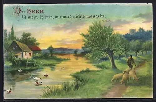 AK Der Herr ist mein Hirte, mir wird nichts mangeln, Ps. 23.1, Sinnspruch