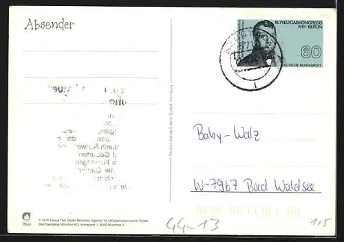 AK Heidi und Peter mit Rollstuhl für Frau, Comic