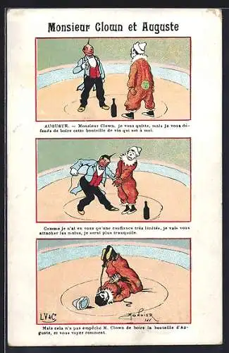 Künstler-AK sign. Monnier: Monsieur Clown et Auguste
