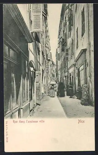 AK Nice, Rue dans l`ancienne ville