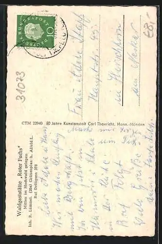 AK Grünenplan, Waldgaststätte Roter Fuchs von R. Lämmel