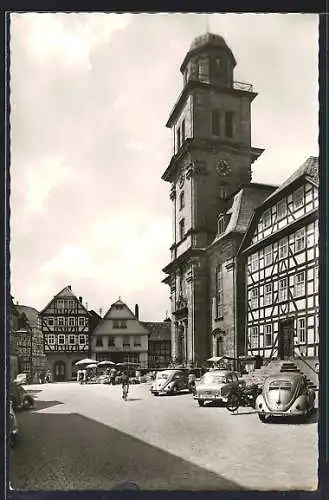 AK Lauterbach /Hessen, Marktplatz mit Stadtkirche