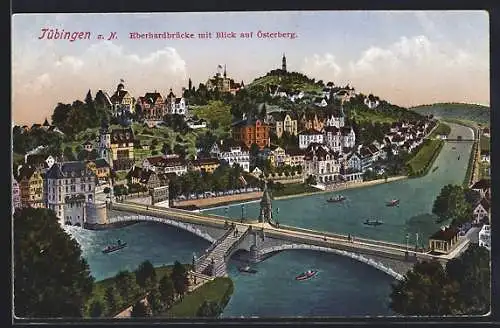 AK Tübingen, Eberhardbrücke mit Blick auf Österberg