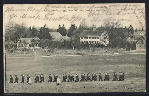 AK Münsingen, Truppenübungsplatz, Partie auf der Ludwigshöhe